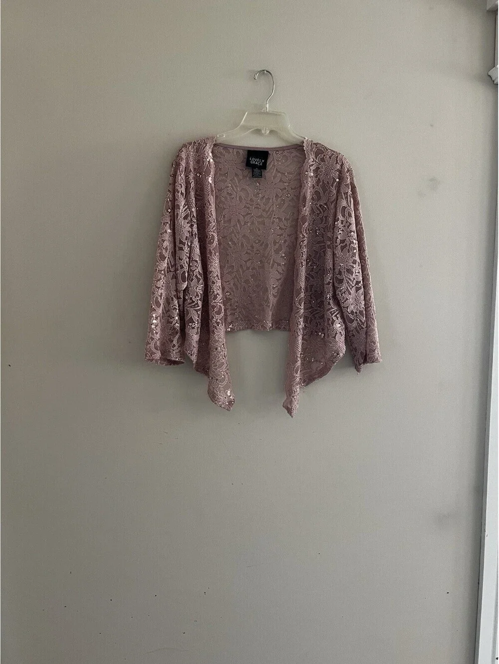 Evening Gown Womens Extra Large Embellishments Dusty Pink Jacket Dress